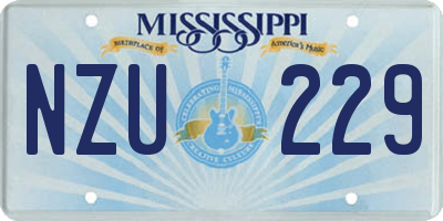 MS license plate NZU229