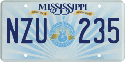 MS license plate NZU235