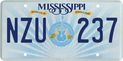 MS license plate NZU237