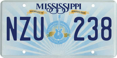 MS license plate NZU238