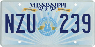 MS license plate NZU239