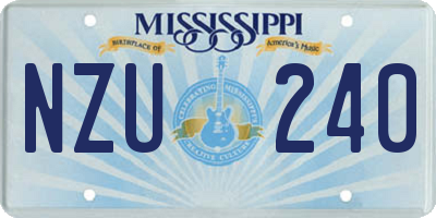 MS license plate NZU240