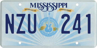 MS license plate NZU241