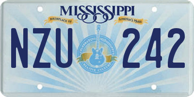 MS license plate NZU242