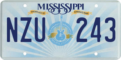 MS license plate NZU243