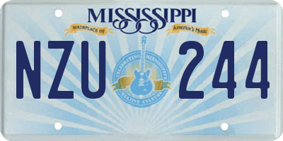 MS license plate NZU244