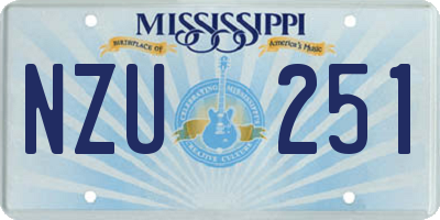 MS license plate NZU251