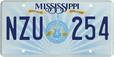 MS license plate NZU254
