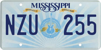 MS license plate NZU255