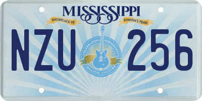 MS license plate NZU256