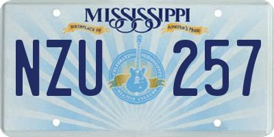 MS license plate NZU257