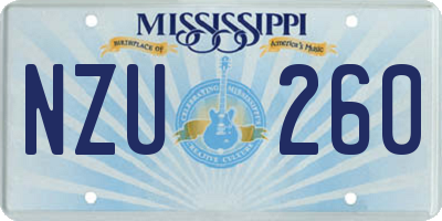 MS license plate NZU260