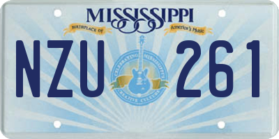 MS license plate NZU261