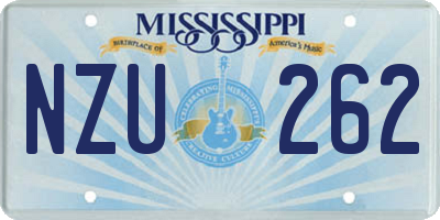 MS license plate NZU262