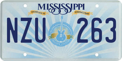 MS license plate NZU263