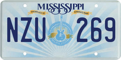 MS license plate NZU269