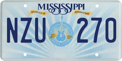 MS license plate NZU270