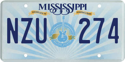 MS license plate NZU274