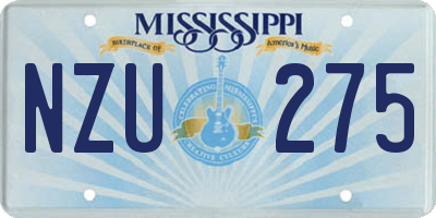 MS license plate NZU275