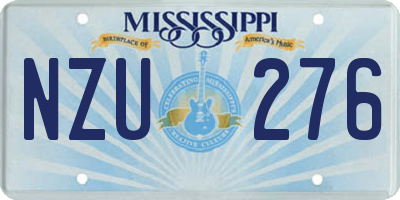 MS license plate NZU276
