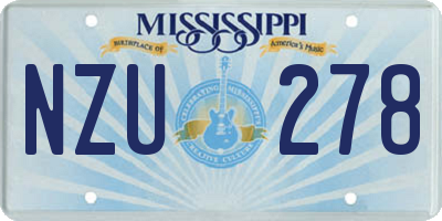 MS license plate NZU278