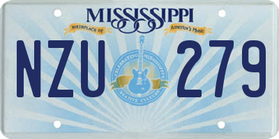 MS license plate NZU279