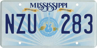 MS license plate NZU283