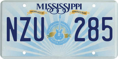 MS license plate NZU285