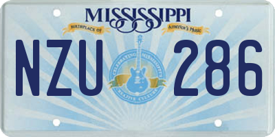 MS license plate NZU286