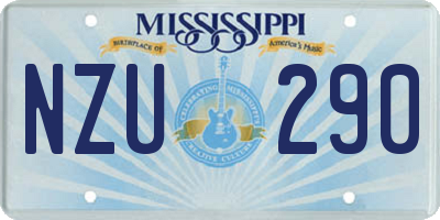 MS license plate NZU290
