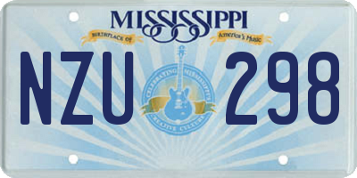 MS license plate NZU298