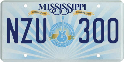 MS license plate NZU300