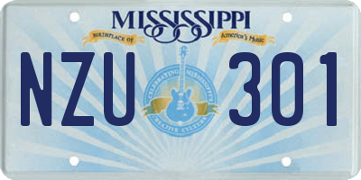 MS license plate NZU301