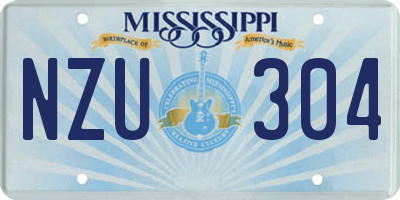 MS license plate NZU304