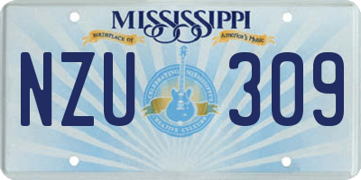 MS license plate NZU309