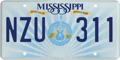MS license plate NZU311