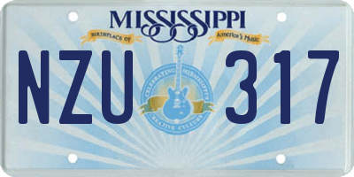 MS license plate NZU317