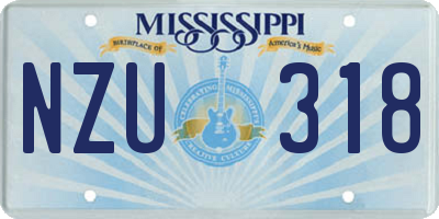 MS license plate NZU318