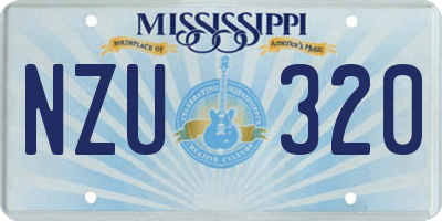 MS license plate NZU320
