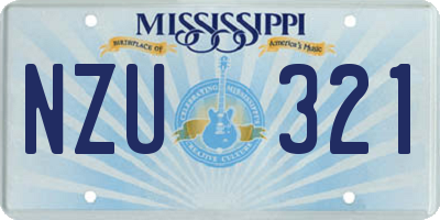 MS license plate NZU321