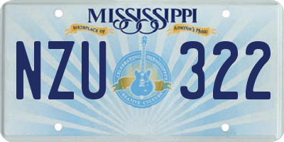 MS license plate NZU322