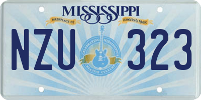 MS license plate NZU323