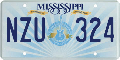 MS license plate NZU324