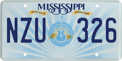 MS license plate NZU326