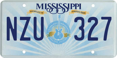MS license plate NZU327