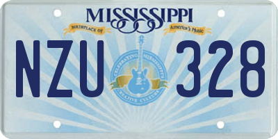 MS license plate NZU328