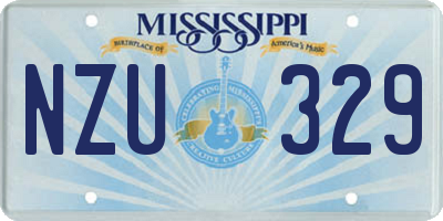 MS license plate NZU329