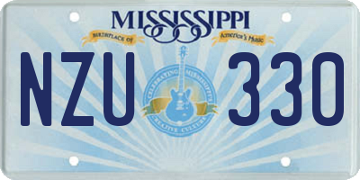 MS license plate NZU330