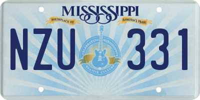 MS license plate NZU331