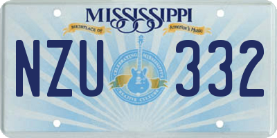 MS license plate NZU332